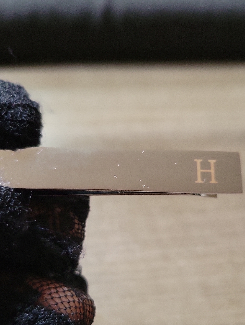 Silver Tone Tie Clip  with 'H' Initial
